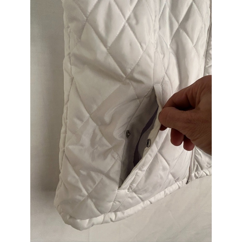 Free Country Reversible Puffer Vest Woman's Large White/Gray EC - Picture 5 of 16